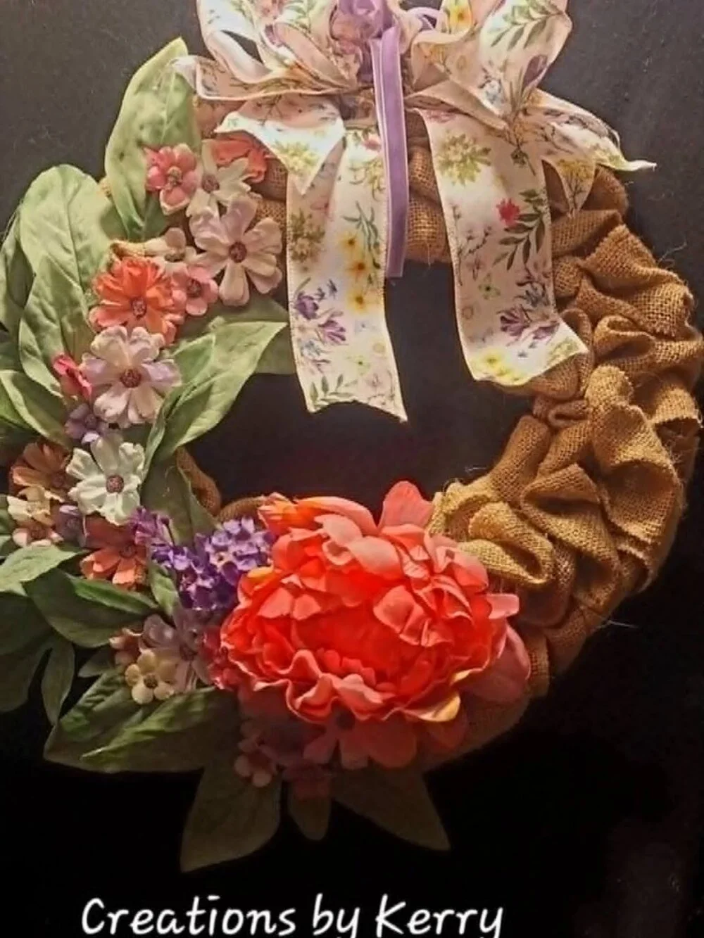 Handmade burlap wreath
